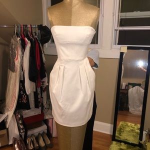 BCBGmaxazria white strapless dress